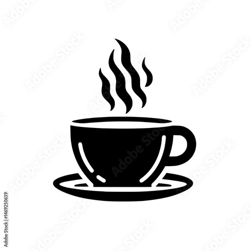 Black and White SVG of a Coffee Cup