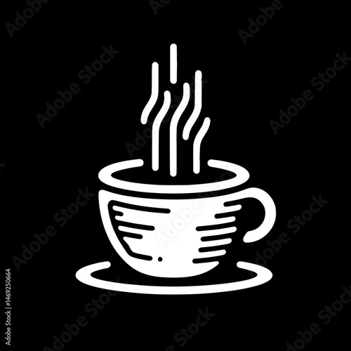 Black and White SVG of a Coffee Cup