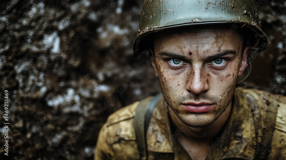 Cinematic of World War II soldiers. Generative Ai. Cinematic of World War II soldiers. Generative Ai.