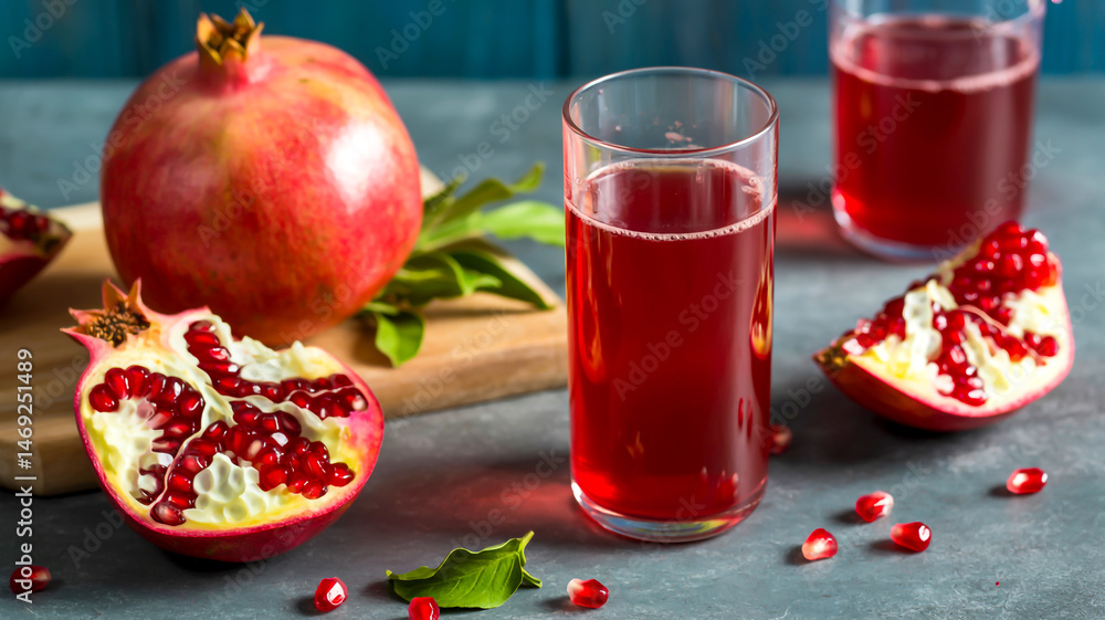 Fresh pressed pomegranate juice as refreshment food photography Fresh pressed pomegranate juice as refreshment food photography