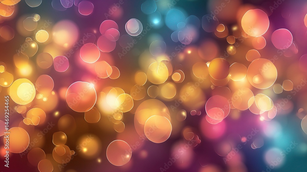 Obraz premium Multicolor Bokeh Background with Bright Light Circles and Glow Effects