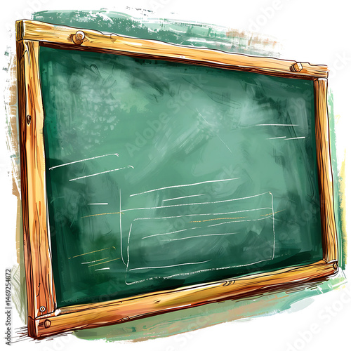Empty Chalkboard with Wooden Frame
