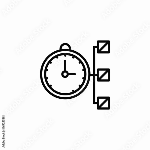 calendar clock icon sign vector