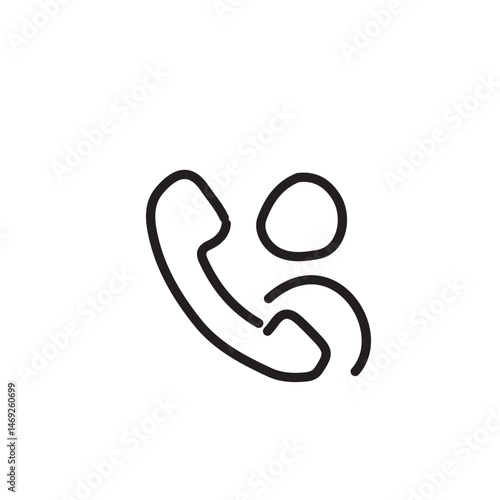 Simple phone call icon with a person