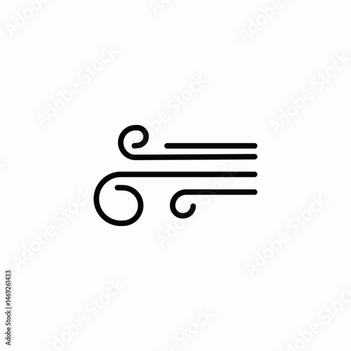 gusty wind icon sign vector