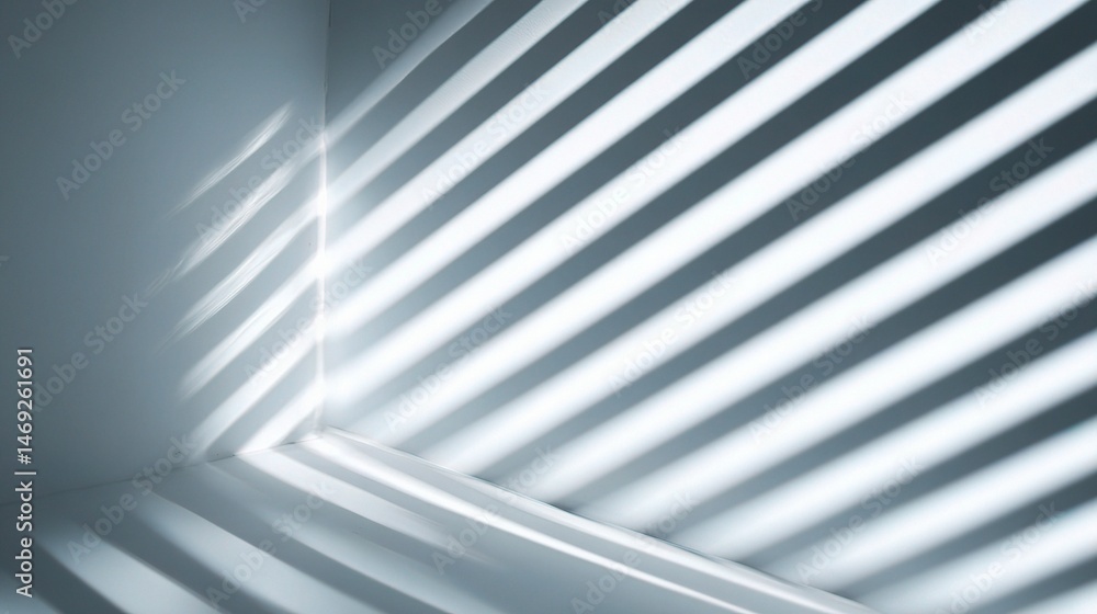 Obraz premium Abstract Patterns of Soft Shadows Created by Blinds in a Room