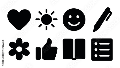 Collection of iconic symbols for communication and expression design