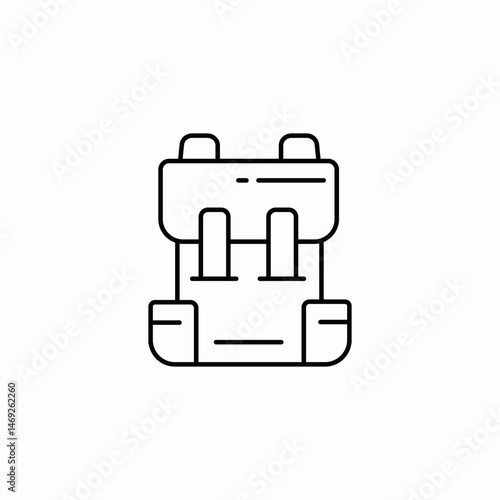 hiking backpack icon sign vector