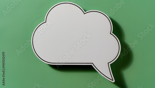 Empty Thought Bubble on a Green Background