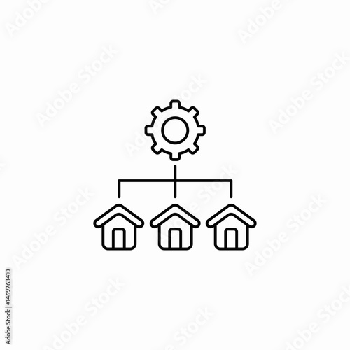 house hierarchy icon sign vector