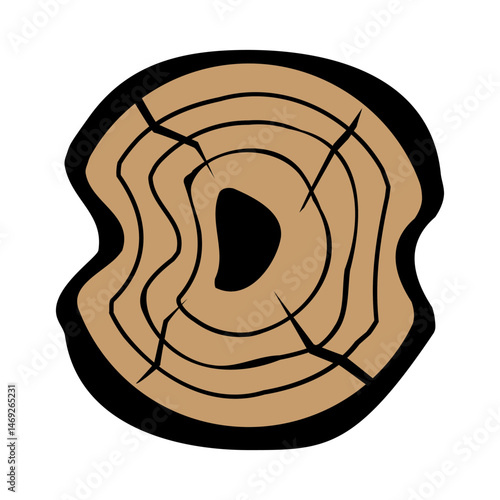 Wood slice icon vector. Wood rings illustration sign. Tree symbol. Sawmill logo.