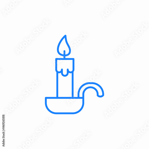 lit candle icon sign vector