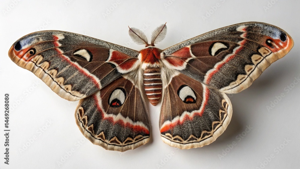 Naklejka premium Cecropia Moth on studio background 