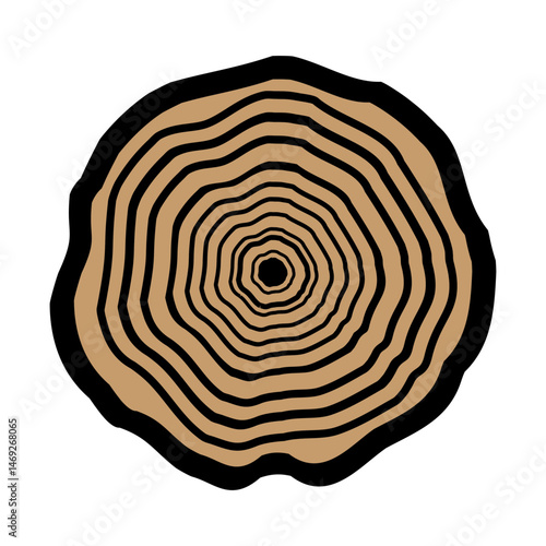 Wood slice icon vector. Wood rings illustration sign. Tree symbol. Sawmill logo.