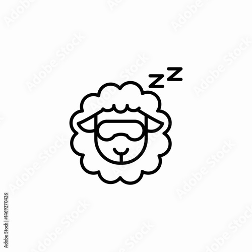 sleeping sheep icon sign vector