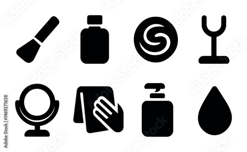 Beauty and skincare essentials collection for bathroom decor and organization