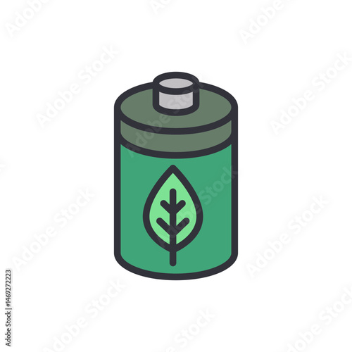 Illustration showcasing an environmentally friendly battery for energy solution