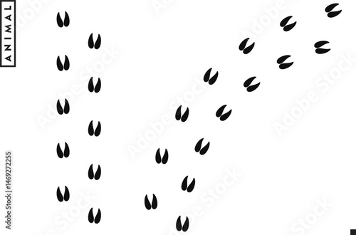 Ram footprint. Sheep footprint vector 