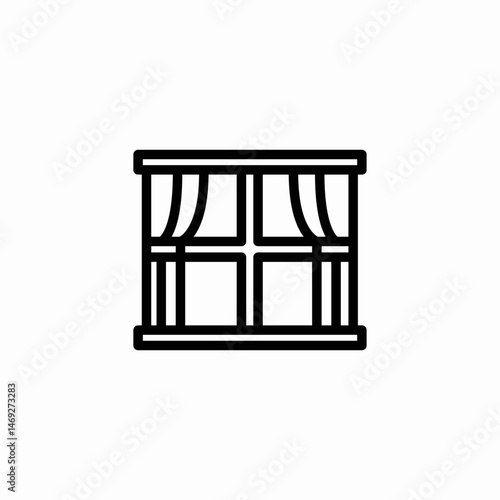 window curtains icon sign vector
