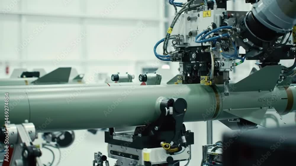 Precision manufacturing of missile components in a high-tech facility with robotic automation Precision manufacturing of missile components in a high-tech facility with robotic automation