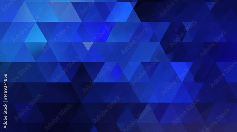 Obraz premium Abstract Triangular Design in Dark Blue Color Gradient Background