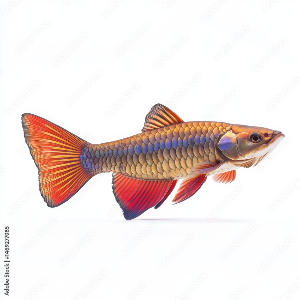 Majestic Arowana Fish Side View Showing Full Scales Majestic Arowana Fish Side View Showing Full Scales