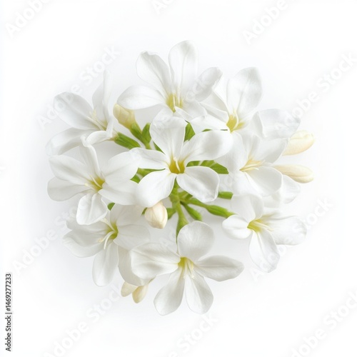 Pink Bouvardia Flower Cluster On White Background