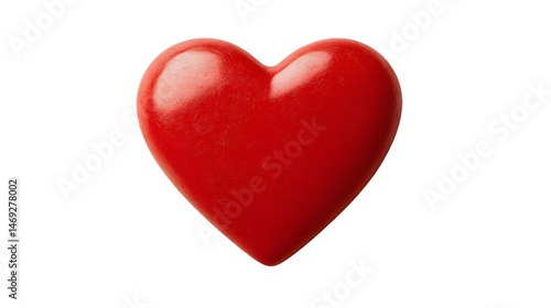 Vibrant Red Heart Symbolizing Love and Affection on a Transparent Background