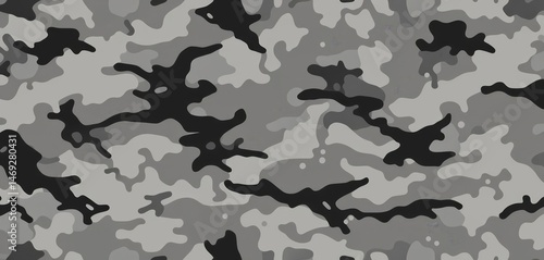 Grey military camouflage vector seamless pattern Ideal for army clothing and printing, camouflage, pattern