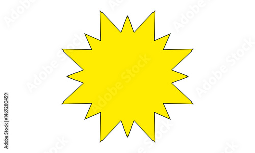 starburst yellow speech bubbles or baloon for comic design illustration. Comic burst, bursting star sticker, vector boom or explotion. communication concept
