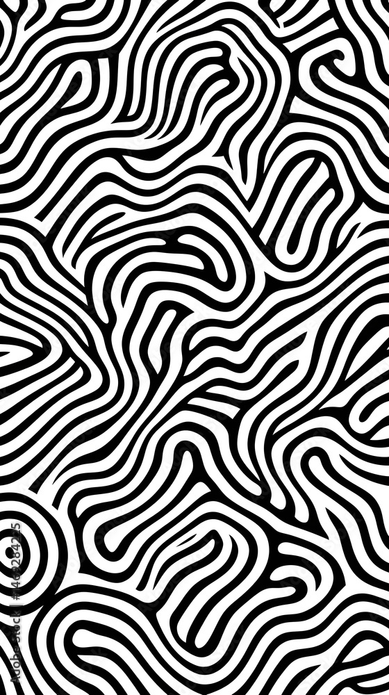 Abstract black and white swirling lines forming a mesmerizing pattern Abstract black and white swirling lines forming a mesmerizing pattern