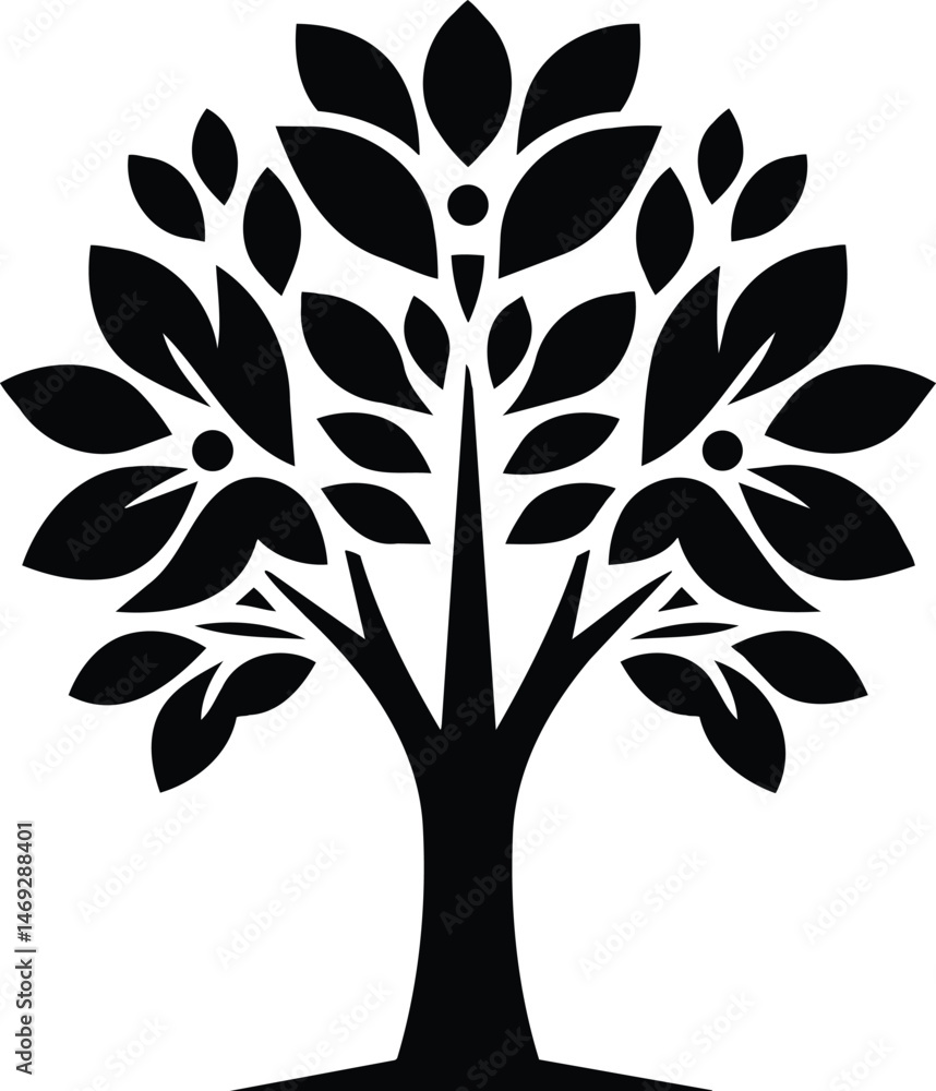Obraz premium Minimalist Dogwood Tree Icon