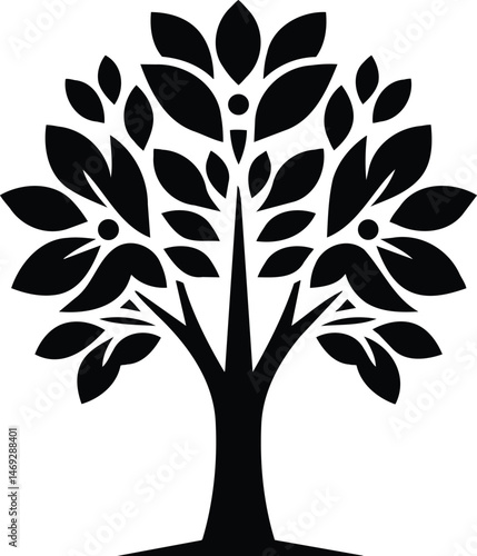 Minimalist Dogwood Tree Icon