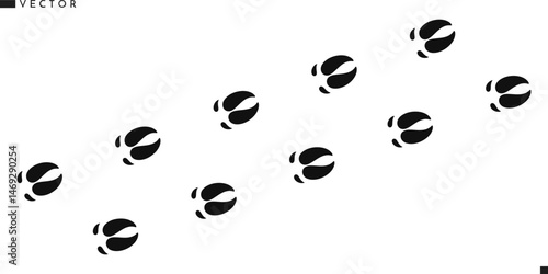 Pig footprint vector. Farm animal footprint 