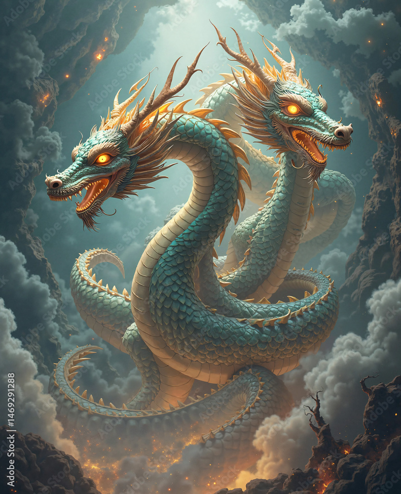 Fototapeta premium chinese dragon statue