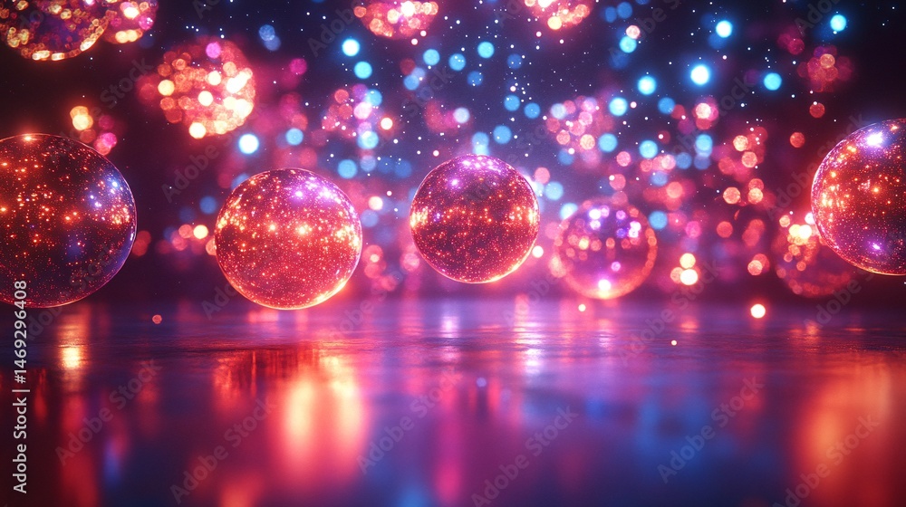 bright light orbs above a party floor background bright light orbs above a party floor background