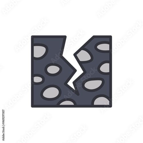 Stylized fractured stone tile pattern with internal gray rock inclusions