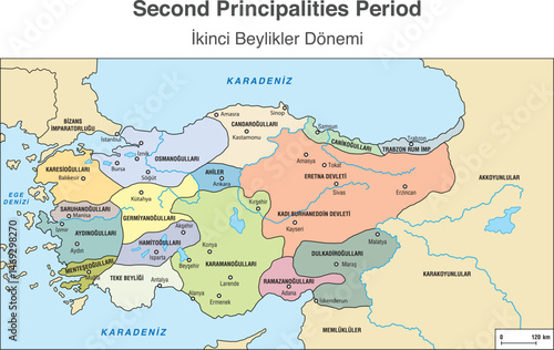 Turkish Principalities Established in Anatolia (Second Principalities Period)
