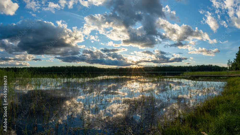 Abendstimmung am See in Schweden - Vaggeryd