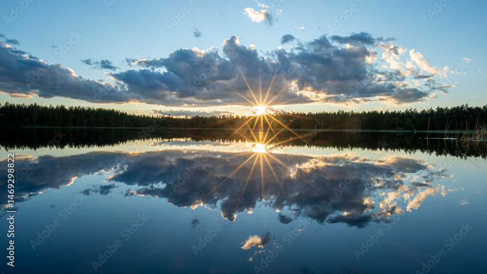 Abendstimmung am See in Schweden - Vaggeryd