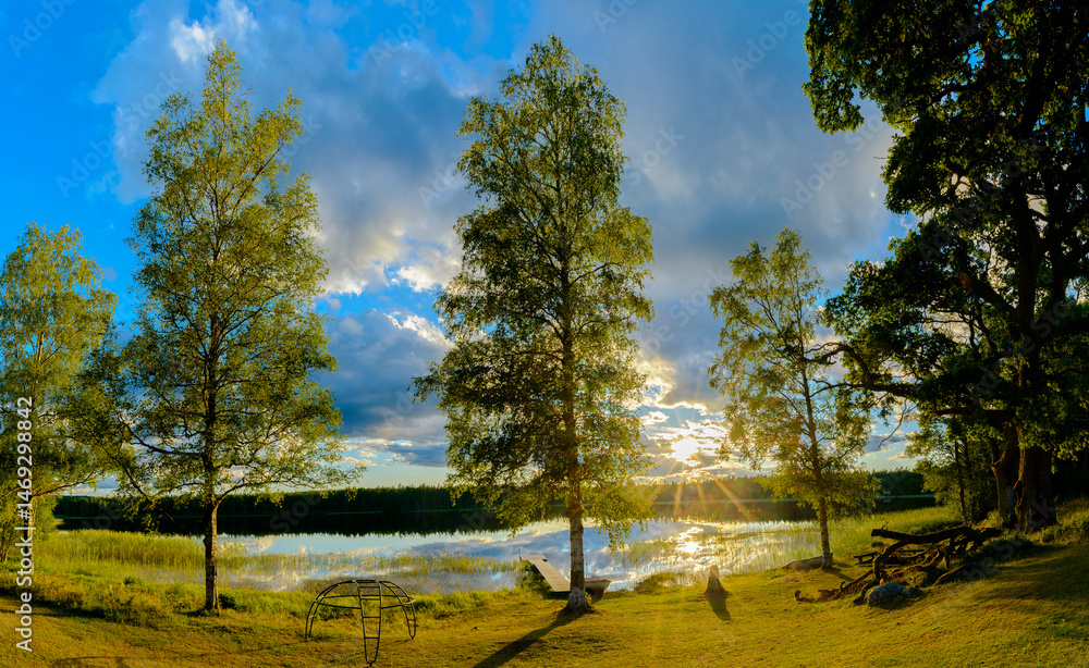 Abendstimmung am See in Schweden - Vaggeryd