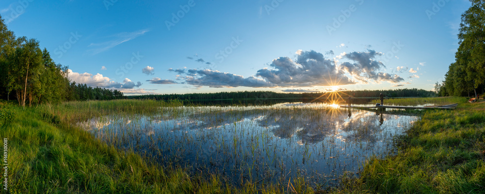 Abendstimmung am See in Schweden - Vaggeryd