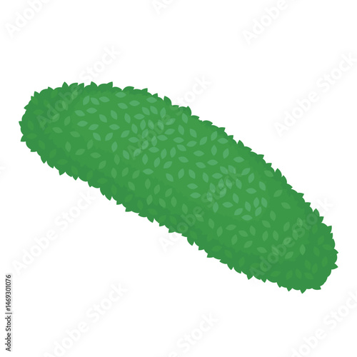 丸くて細長い植え込みのイラスト