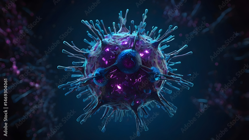 Obraz premium virus on black background