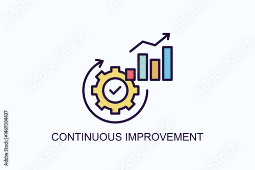 Continuous Improvement Isolated Vector, Icon Or Logo Sign Symbol Illustration