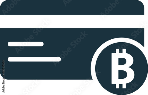 Credit card showing bitcoin cryptocurrency symbol