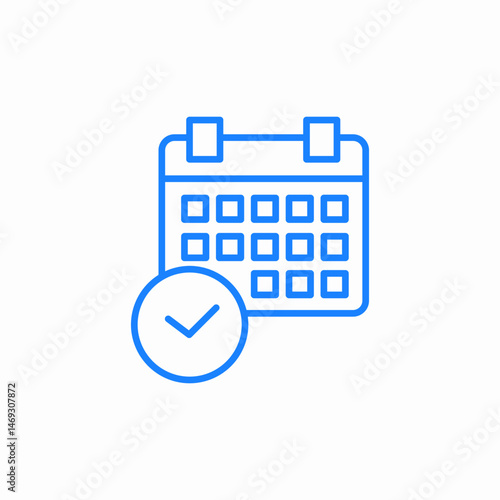 calendar check schedule icon sign vector