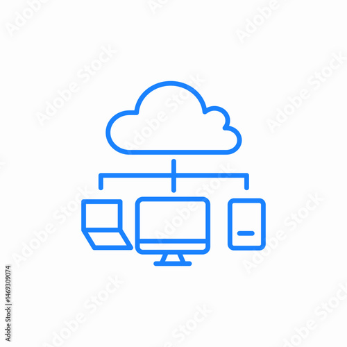 cloud connected devices icon sign vector