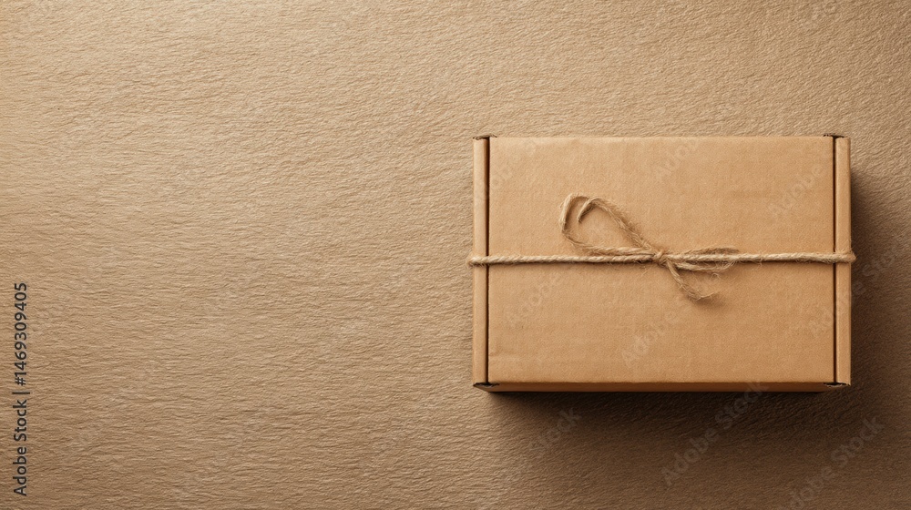 Eco-friendly Carton Packaged Neatly on Textured Kraft Paper Surface Generative AI