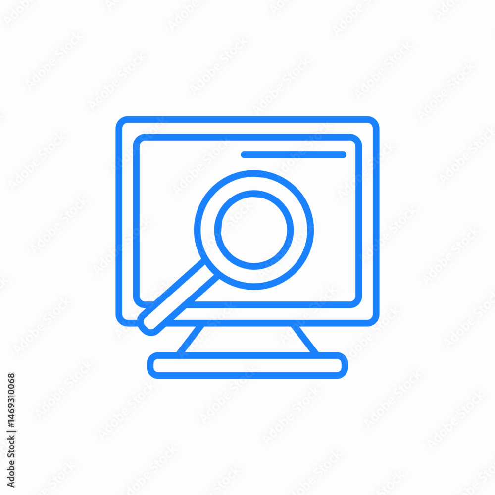 computer search analysis icon sign vector
